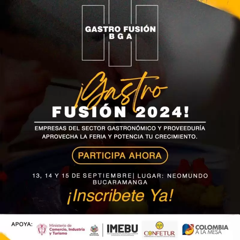 ¡Empresarios de Restaurantes y Establecimientos de Gastronomía participa de gastro fusión 2024!