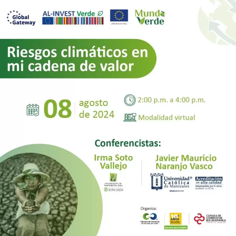 ¡Empresarios del Sistema Moda e Industria de Alimentos! Asiste al Webinar “Riesgos climáticos en mi cadena de valor”