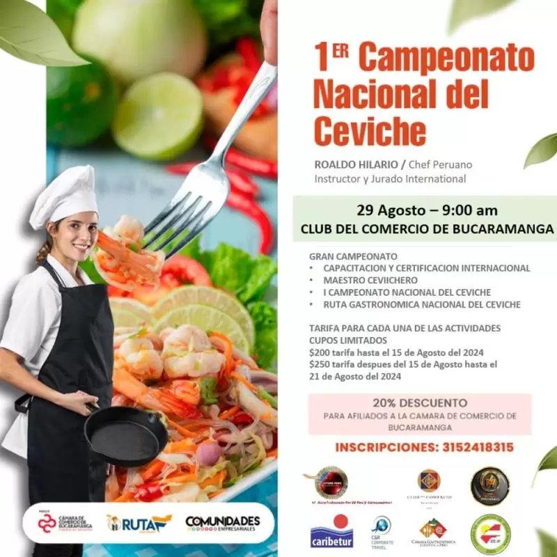 ¡Atención empresarios del sector gastronómico!  Participa en el 1er Campeonato Nacional del Ceviche