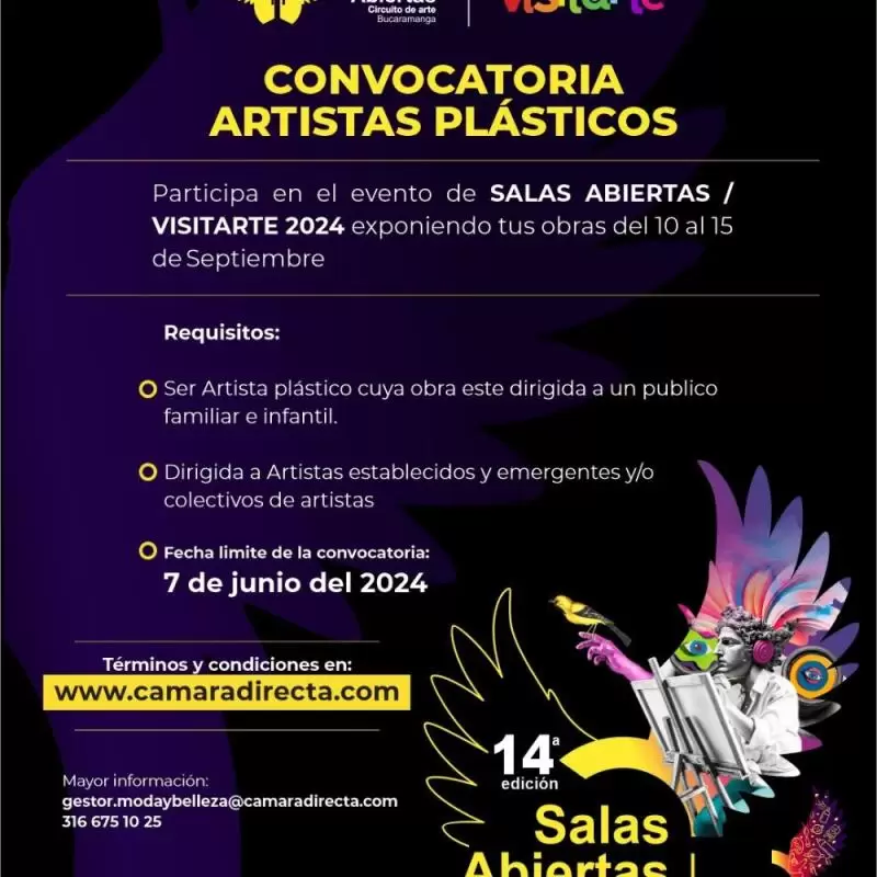 ¿Eres artista plástico y quieres que toda Bucaramanga conozca tu arte? Postúlate en Salas Abiertas y Visitarte 2024